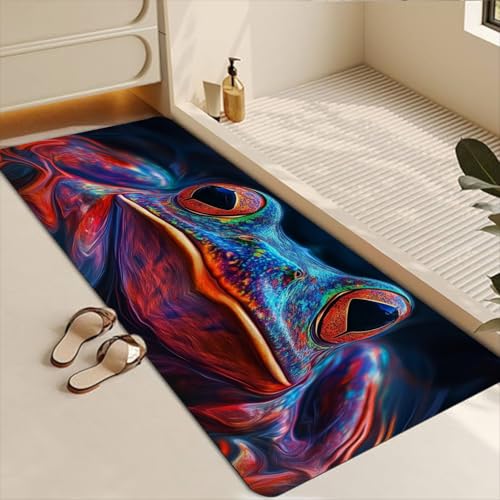 Bathroom Runner Mat Rugs Long,Hipster Frog Tropical Design Diatomite Stone Bath Mat Large Absorbent Diatomaceous Non Slip Fast Dry Bathroom Rugs 16x42in - color: Design05