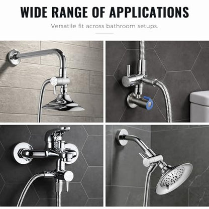 G-Promise Solid Metal High-Flow Shower Diverter Valve (Chrome) | High Water Output, 4 Spray Modes with Pause Mode, Anti-Leak, Use Separately or Both, Easy Install, Universal Replacement - color: Chrome