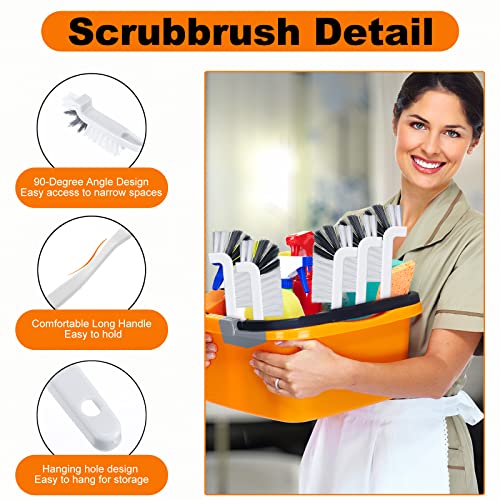 Rtteri 48 Pcs Kitchen Scrub Brush Bulk Plastic Sink Bathroom Cleaning Edge Corner Brush for Household Bottle Dish Tile Lines Window Track Crevice with Stiff Bristle