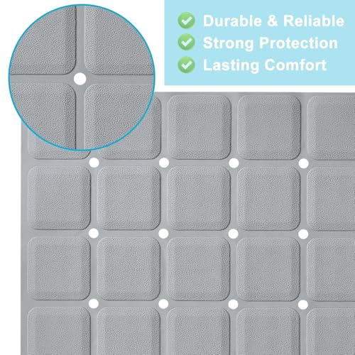 Webos Non-Slip Bath Mat for Tub & Shower：Silicone Foldable Bathtub Mat with Strong Suction Cups, Quick Drain Holes, Machine Washable Extra Large Bathroom Mats 35.8" x 17.7", Grey - color: Grey, size: 35.8" x 17.7" (Rectangular)
