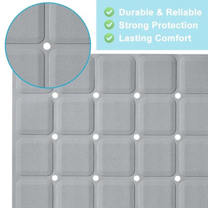 Webos Non-Slip Bath Mat for Tub & Shower：Silicone Foldable Bathtub Mat with Strong Suction Cups, Quick Drain Holes, Machine Washable Extra Large Bathroom Mats 35.8" x 17.7", Grey - color: Grey, size: 35.8" x 17.7" (Rectangular)