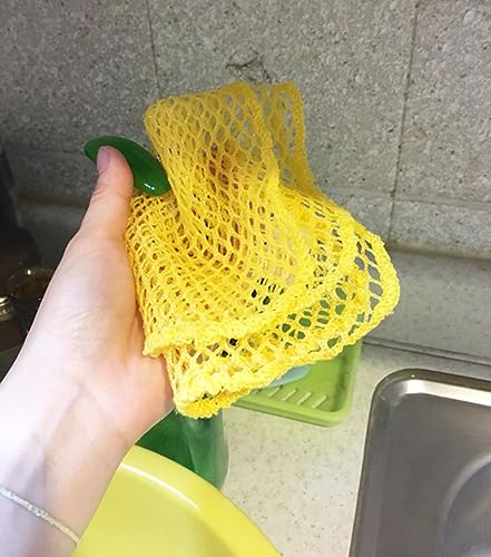 Dish Washing Net Scrubber 5pcs/ Innovative Mesh Cloth, Quick Dry - No More Sponges with Smell / 11.5 by 11.5 inches/Advanced Raw Material-Polypropylene 100% (Pink 5) - color: Pink5