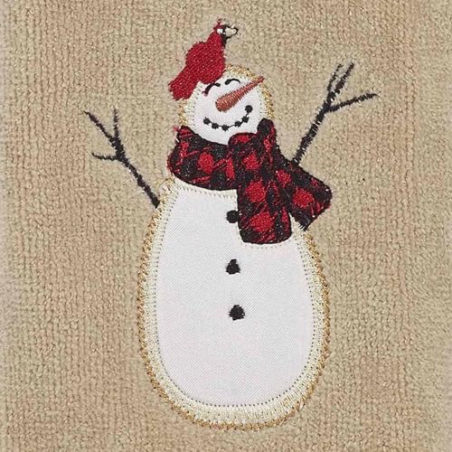 Avanti Linens - Fingertip Towels, Soft & Absorbent, Embroidered, Christmas Decorations, Set of 4 (Snowmen Gathering Collection) - size: 4pc Fingertip Towels