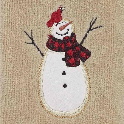 Avanti Linens - Fingertip Towels, Soft & Absorbent, Embroidered, Christmas Decorations, Set of 4 (Snowmen Gathering Collection) - size: 4pc Fingertip Towels