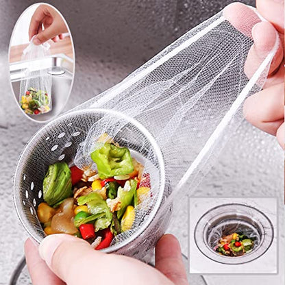 GXXMEI 500pcs Disposable Sink Strainer Mesh Filter Bags, Anti Clogging Elastic, Fits Most Sizes