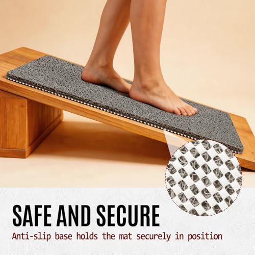 24 * 24in Shower Mat Bathtub Mat Non Slip | Bathmats Non Slip, Quick Drying Foot Scrubber Loofah Mats for Inside Shower, Tub, Bathroom, Home, Grey - color: Grey, size: 24" x 24" (Rectangular)