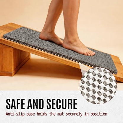 17 * 30in Shower Mat Bathtub Mat Non Slip | Bathmats Non Slip, Quick Drying Foot Scrubber Loofah Mats for Inside Shower, Tub, Bathroom, Home, Grey - color: Grey, size: 30" x 17" (Rectangular)