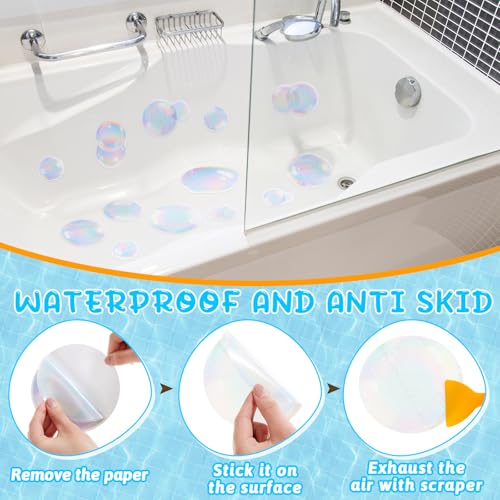 Fullhawl 15 Pcs Clear Bubble Non Slip Bathtub Stickers Clear Bubble Anti Slip Shower Stickers Shower Floor Nonslip Sticker Applique Adhesive Decals with Scraper for Bathtub Bathroom Floor - style: Clear Bubble