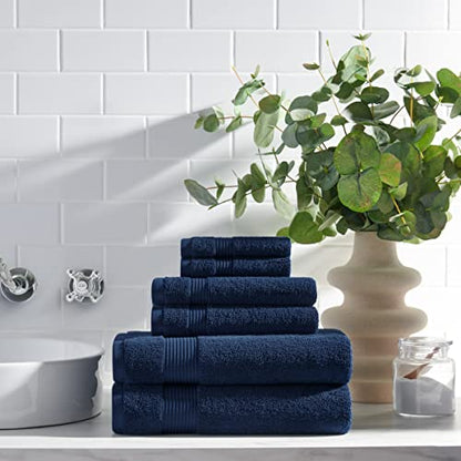 Arkwright Bath Washcloths 12 Pack - Super Soft 100% Cotton, 600 GSM Quick Dry & Absorbent, Luxury Face & Body Wash Cloth Towels for Hotels, Spa, and Vacation Rentals, Lapis Navy - color: Lapis Navy