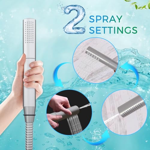 16x26" Rainfall Full Body Digital Shower System with LED Light Remote | Luxury Temperature Display Shower Faucet Set with 4 Body Jets & Dual Function Handheld Shower, Brushed Nickel - color: Brushed Nickel, style: 16x26"+4 jets