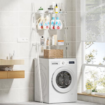 3-Tier Acrylic Over The Toilet Ladder Shelf, Clear Over-The-Toilet Storage Bathroom Organizer Rack for Bathroom Laundry Room, 24.96" L x 9.84" W x 69.69" H