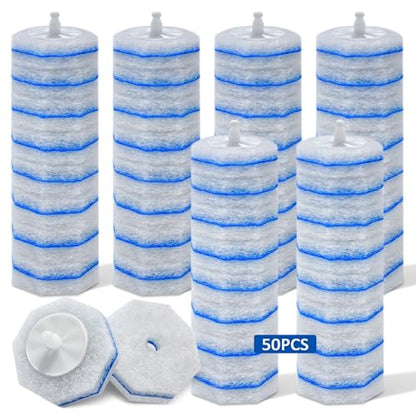 50 Count Disposable Wand Refills, Replacement Scrubber Pads Compatible with Clorox Wand, High Density Cleaning Pads for Bathroom Ceramic Surfaces