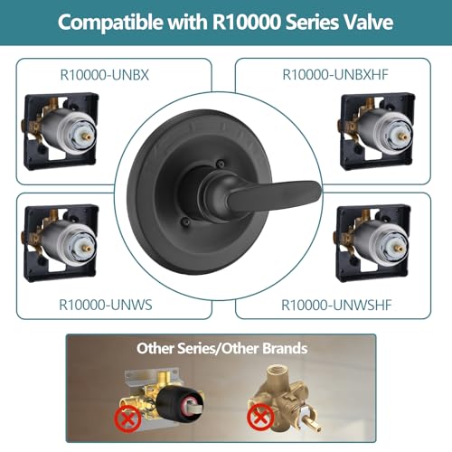 5" Dual Shower Faucet Compatible with Delta 13/14 Series Tub Trim Kit, High Pressure Round Rain Shower Head& Handheld Set Faucet System, Matte Black (Valve& Catridge Not Inclued) - color: Matte Black