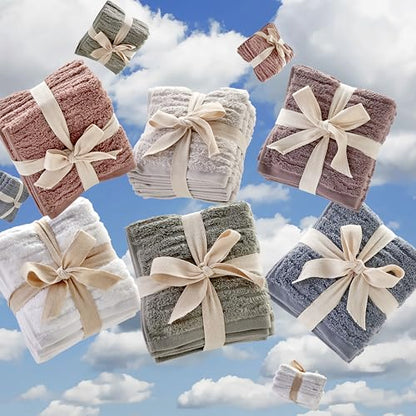 SKL Home CloudSoft Cotton Luxury 4-Piece Washcloth Set, Clay - color: Clay, style: Wash Cloths (Set of 4)