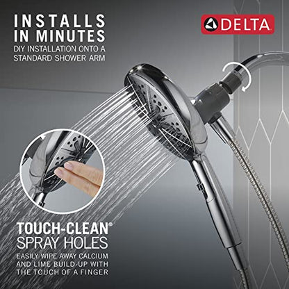 Delta Faucet 6-Spray SureDock Magnetic Shower Head with Handheld Spray, Chrome Shower Head with Hose, Showerheads & Handheld Showers, Handheld Shower Heads, Hand Shower, Chrome 75613 - color: Chrome
