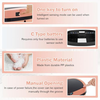 13 Gallon Motion Sensor Kitchen Trash Can, 50L Automatic Sensor Trash Can, Smart Waste Bin with Lid for Kitchen, Bathroom, Bedroom, Home Office, Quiet Open & Easy Clean (Pink,3 Pack) - color: Pink, style: 3 pack