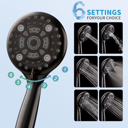 EMBATHER 10'' Shower System with Handheld Trim Kit, Oil Rubbed Bronze | 2-IN-1 Shower Faucet Set, 3-Mode Shower Head, 8-Setting Handheld Spray, Pressure-balanced Valve & Trim Kit - color: Oil Rubbed Bronze, size: 10 Inch