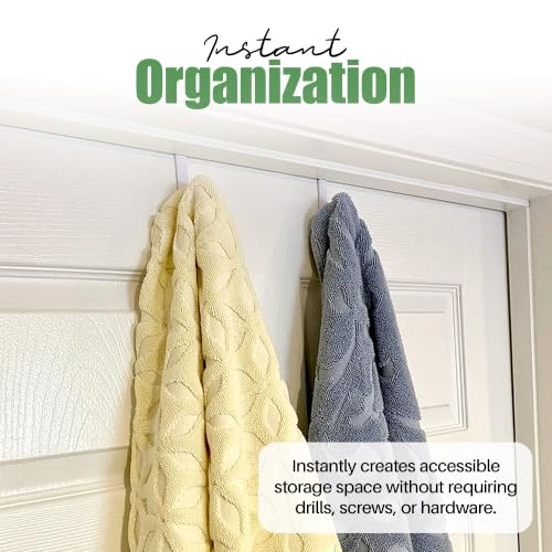 Evelots 4-Pack Over-the-Door Hooks, Rubber-Coated Steel, Closet Organizer | Four rubber-coated steel hooks organize clothes, towels, coats, hats & handbags over doors in closets, bathrooms or offices. - size: 4 Pack, style: Wide Width Door Hooks