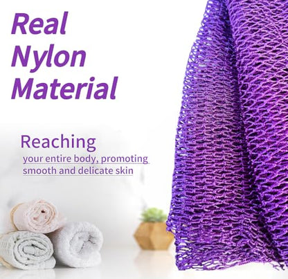 SPMKTBOZAI African Net Sponge Authentic, Exfoliating Net for Body Back | African Net Sponge with Knots| Long Stretch Net| African Net for Sensitive Skin| Durable & Quick Dry| Daily Use| Purple - color: Purple