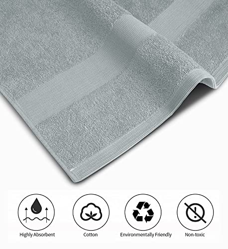 Luxury Bath Towels Set of 4 (27” x 54”) | Towels for Bathroom | Super Soft | Highly Absorbent Towels for Home, Spa, Gym (Silver Grey) - color: Silver Grey
