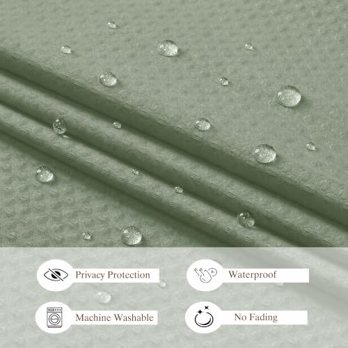 Aiyufeng Sage Green Shower Curtains for Bathroom，Dot Like Embossed Textured Waterproof Soft Polyester Cloth Shower Curtain，Hotel Spa Machine Washable，72Wx72L - color: Sage Green, size: 72"W x 72"L (Pack of 1)