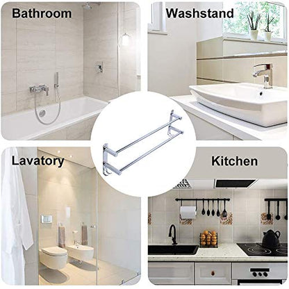 Towel Bars Retractable 20-30 Inche Stainless Steel 304 Bath Towel Rack Strong 3M Adhesive Bathroom Wall-mounting Free mounting Hole-Installing washroom Kitchen Space Saving 2 Bars
