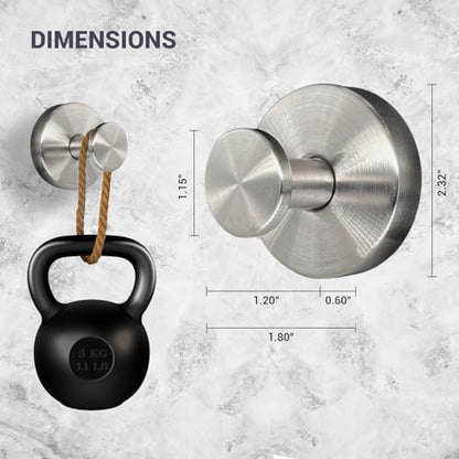 Suction Cup Hooks for Shower - 4 Pack, Matte Chrome - Stainless Steel, Strong Suction, No Drill, Removable Hanger, Tile Bathroom Kitchen Wall, Glass Door, Mirror Hook Hanging Robe, Towel Holder - color: Matte Chrome