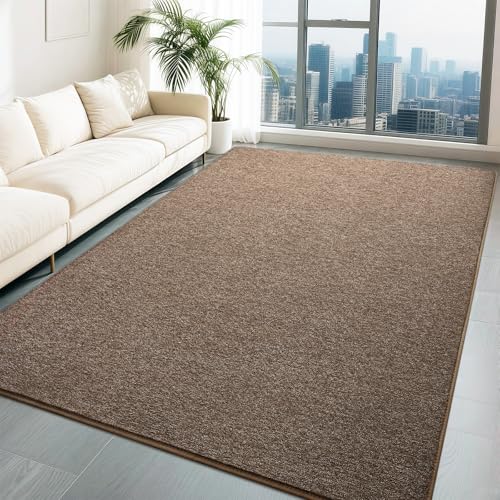 4x6 Area Rugs for Living Room, Washable Memory Foam Soft Modern Rug, Indoor Low Pile Minimalist Non Slip Carpets for Kids Girls Bedroom Nursery Dorm Home Decor, Brown - color: Brown-white, size: 4x6Feet
