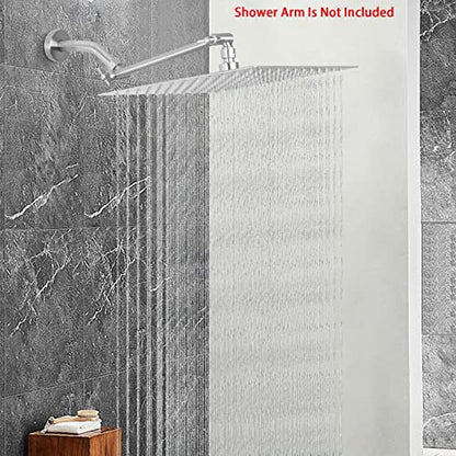 NearMoon Rain Shower Head, High Flow Stainless Steel Square Rainfall Shower, High Pressure Design, Awesome Shower Experience Even At Low Water Flow (10 Inch, Brushed Nickel) - color: Brushed Nickel, size: 10 Inch Square