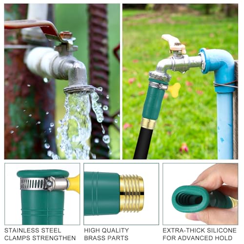 3 Sets Universal Faucet Water Hose Adapter with Clamps Fits 3/4" Thickened Rv Sink Hose Attachment Connector for Garden Kitchen Bathroom Damaged/stripped Faucet Threads or Threadless