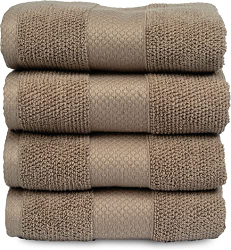 MAURA Premium Hand Towels 100% Cotton 16x30 Oversized Ultra Absorbent Quick Dry Soft Towels for Bathroom Extra Large Hand Towels, Taupe - color: Taupe, size: 16”x30” Hand Towels