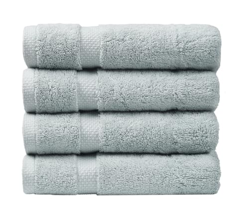SOFE H&L | Olea Luxury Turkish Cotton Hand Towels Set of 4 Light Blue | Premium, Soft, Durable, Absorbent | Hotel Quality Plush Towels and Thick Towel Sets - color: Light Blue, size: Set of 4 (4 Hand Towels)