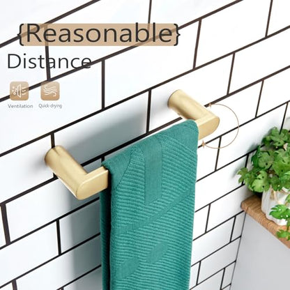 KOKOSIRI Towel Rings for Bathroom Wall 9-Inch Hand Towel Bar Wall Mount Towel Ring Holder Brushed Gold Stainless Steel Bathroom Hardware, B4010BG-L9 - color: Brushed Gold