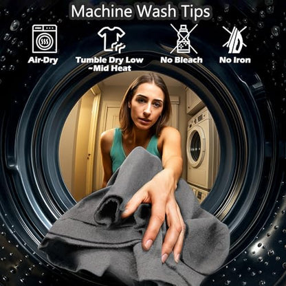 Thickened Magic Cleaning Cloth,Lint Free,11.8 * 11.8in,8 Pcs | Reusable Microfiber Cleaning Rag for Windows,Stainless Steel,Kitchen,Mirror,Glass,Car,Magic Cleaner Towel,Gray - color: Gray