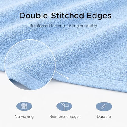 6 Pieces - Rhosus-Veteran Textile Turkish Cotton - Luxury Towel Set for Bathroom & Kitchen, 2 Bath Towels, 2 Hand Towels & 2 WashCloths *Valued $79.99* (SKYLITE Blue) - color: Skylite Blues