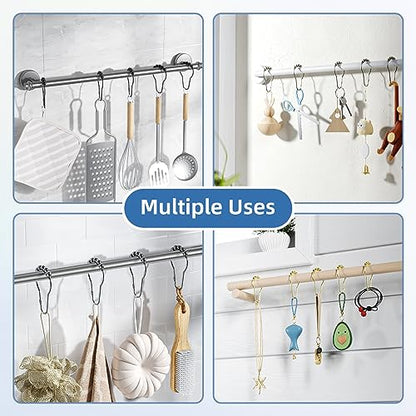 Titanker Shower Curtain Hooks Rings, Rust-Resistant Metal Shower Curtain Hooks for Bathroom Shower Rods Shower Hooks Shower Rings for Curtain - Set of 12, Nickel - color: Nickel
