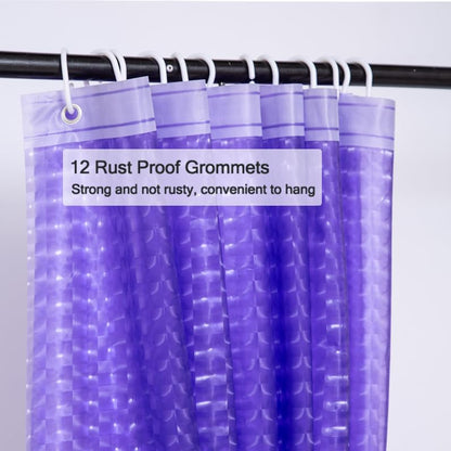 EVA Purple Shower Curtain Liner, 3D Plastic 5G Shower Liner with 12 Rustproof Metal Grommets and Weighted Magnets, Waterproof Duty for Bathroom 72 x 72 - color: Square-purple