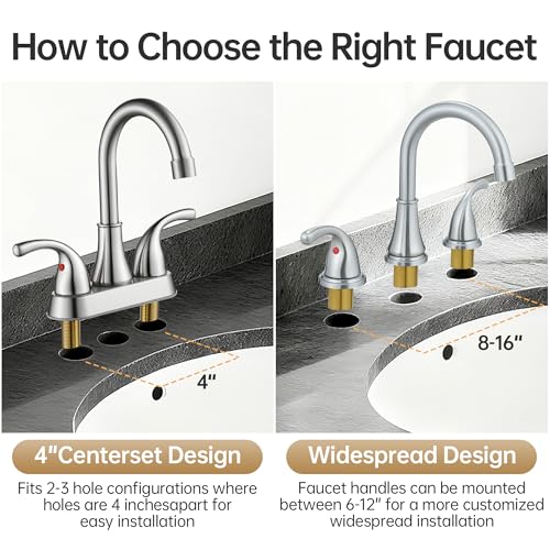 Bathroom Sink Faucet FRANSITON Centerset 8 Inch 2 Handle Bathroom Sink Faucet Lead-Free with Pop-up Drain Stopper and Supply Hoses (Brushed Nickel, 8 Inch) - color: Brushed Nickel