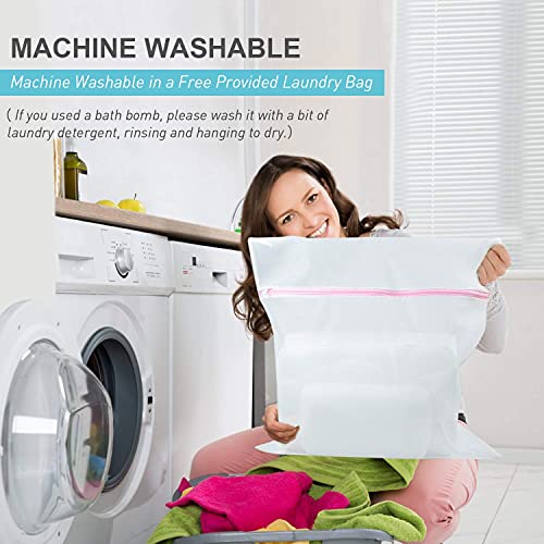 OMYSTYLE Full Body Bath Pillow, Bath Pillows for tub with Mesh Washing Bag & 21 Non-Slip Suction Cups, Spa Bathtub for Head Neck Shoulder and Back Support - 5D Air Mesh & Quick Drying - color: White
