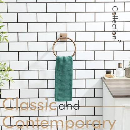 KOKOSIRI Hand Towel Holder Wall Mounted Towel Ring Bathroom Accessories Shower Towel Hanger Rack Stainless Steel Champagne Bronze, B3010CPG - color: Champagne Bronze