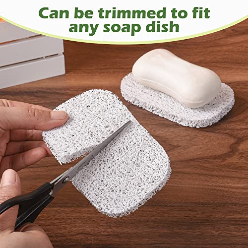 Jephen 4pcs Soap Lifting Pads for Soap Dish,Bars soap Holder for Shower Kitchen Bathroom Travel Hotel Cleaning Supplies - size: White