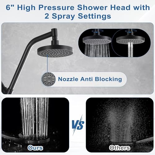 BRIGHT SHOWERS Rain Shower Head with Handheld Combo, Dual Shower System with Slide Bar, Adjustable Height, Brass Slide Bar & Diverter, 60 Inch Stainless Steel Hose, Oil Rubbed Bronze - color: Oil Rubbed Bronze