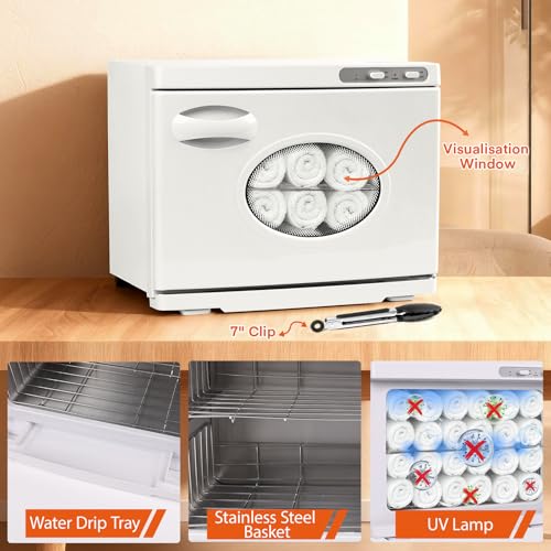 Hot Towel Warmer, 23L Professional Spa Towel Heater Cabinet with Clip, Extra Large Estheticians Towels Heating Machine for Massage Salon Barbershop, White