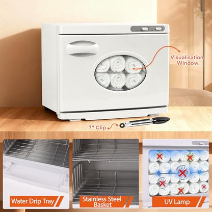 Hot Towel Warmer, 23L Professional Spa Towel Heater Cabinet with Clip, Extra Large Estheticians Towels Heating Machine for Massage Salon Barbershop, White