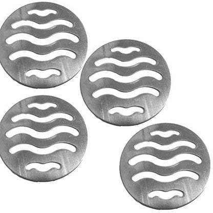 NGe 4Pcs Silver Tone 304 Stainless Steel Round Floor Drain Cover Drain Protection Cover 2.5 Inch 5 Holes - size: Round 2.5 Inch