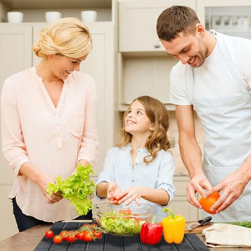 23*16'' Large Diatomaceous Earth Stone Quick Drying Mat For Kitchen Counter Bathroom Foldable and Absorbent Drying Stone Mat Home Pad Fast-Drying Floor Mat Dark Gray