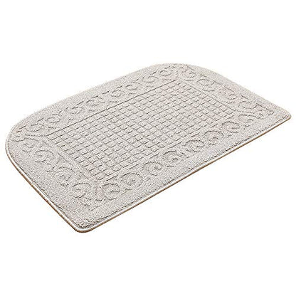 COSYHOMER 39x20 Half Round Kitchen Rug,Non Slip Washable Mat,Beige 1PC | Polypropylene tufted textile,small half circle rug,kitchen sink mat,Kitchen floor mat - color: Beige, size: 1'8" x 3'3" (Semicircular)