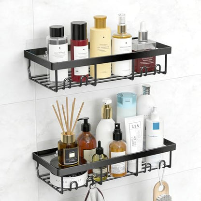 9 Pack Shower Caddy Adhesive Replacement Strips, Heavy Duty Clear Waterproof Sticky Hooks, No Drilling Wall Mount for Shower Shelves, Bathroom Storage, Kitchen Rack & Soap Holder - color: Transparent