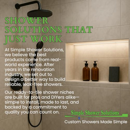 Shower Niche Insert Tile Ready with LED Light, 14x22 Inches – Recessed Wall Niche Insert for Shower Walls – Prefab Bathroom Shelf with Light Bar – Easy Tile Installation, Soft Warm Hue, Rectangle - size: 14x22