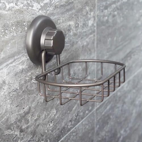 HASKO Suction Cup Soap Dish for Shower Wall, Rustproof Stainless Steel Shower Soap Holder Suction, Bathtub Bathroom Bar Soap Holder, Bronze - color: Bronze (1 Pack)